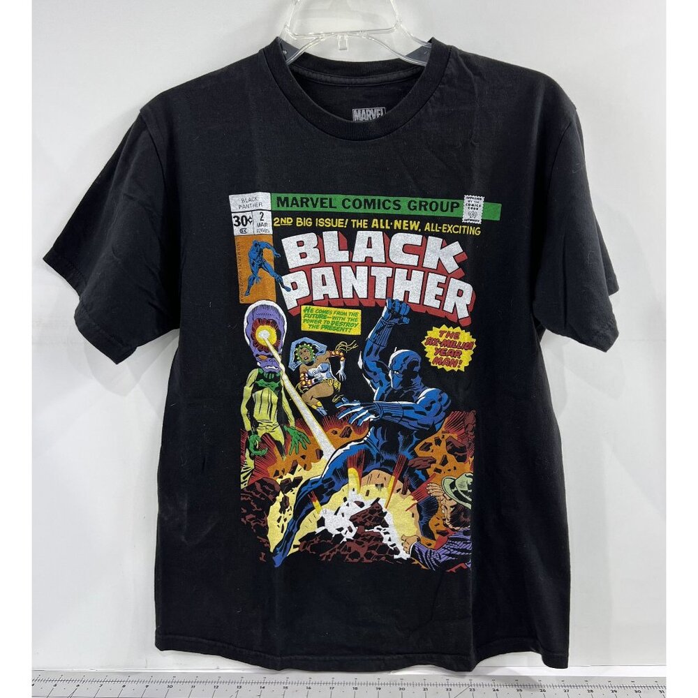 Marvel Comics The Black Panther Big Issue Youth Sz. M Black T-Shirt Minty~~